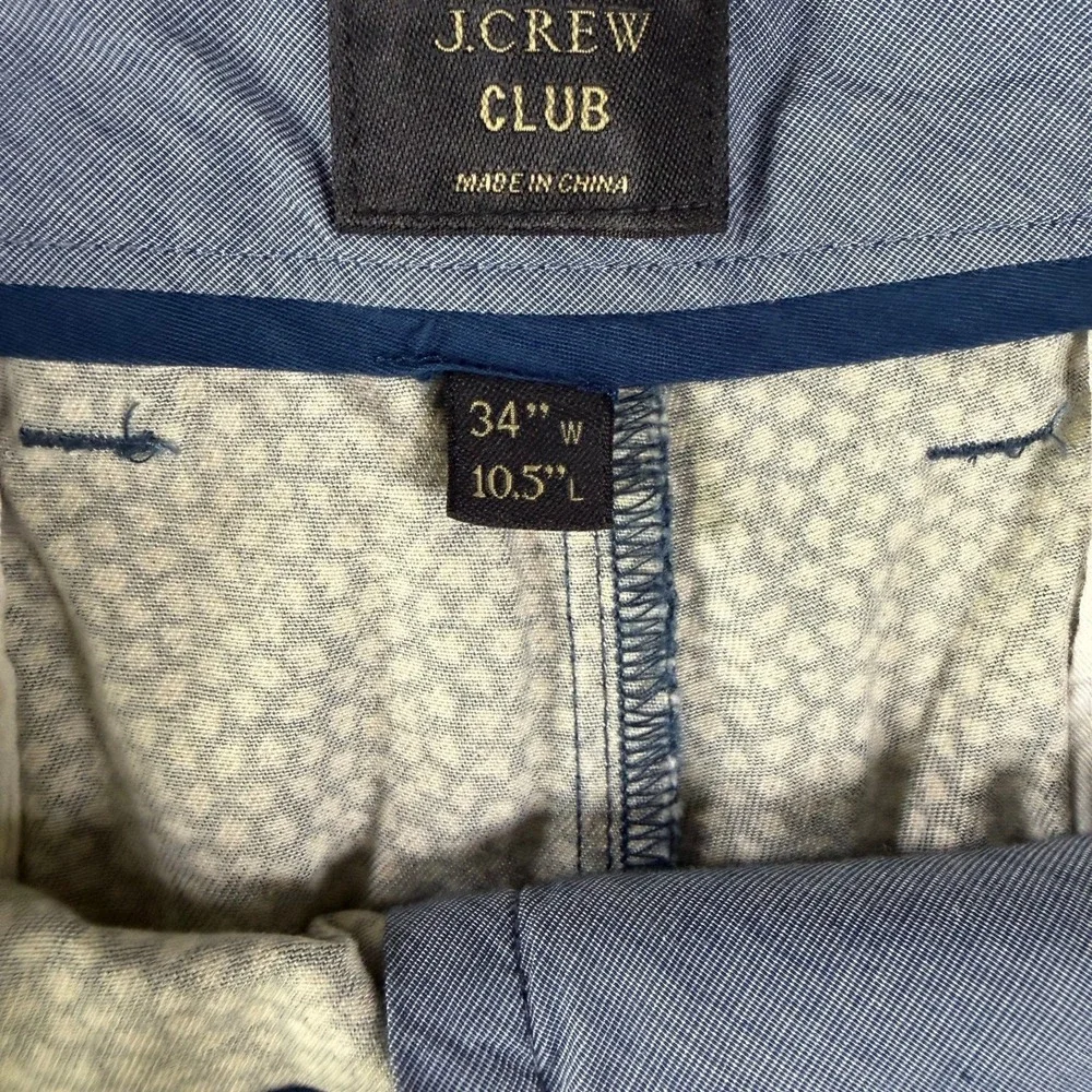 J. Crew Club Floral‎ Shorts Cotton Blend Preppy Style Blue Men's Size 34
